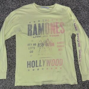 Daydreamer Long Sleeve Tee - Light Yellow with Pink and Gray